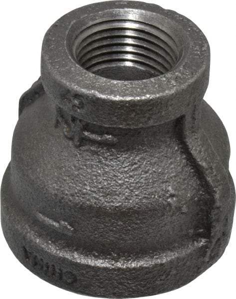 B&K Mueller - Size 1 x 1/2", Class 150, Malleable Iron Black Pipe Reducing Coupling - 150 psi, Threaded End Connection - Americas Industrial Supply