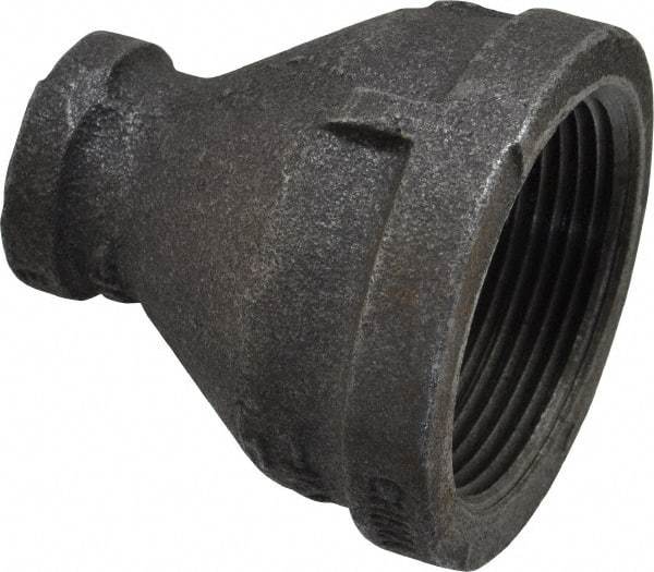 B&K Mueller - Size 1-1/2 x 1/2", Class 150, Malleable Iron Black Pipe Reducing Coupling - 150 psi, Threaded End Connection - Americas Industrial Supply