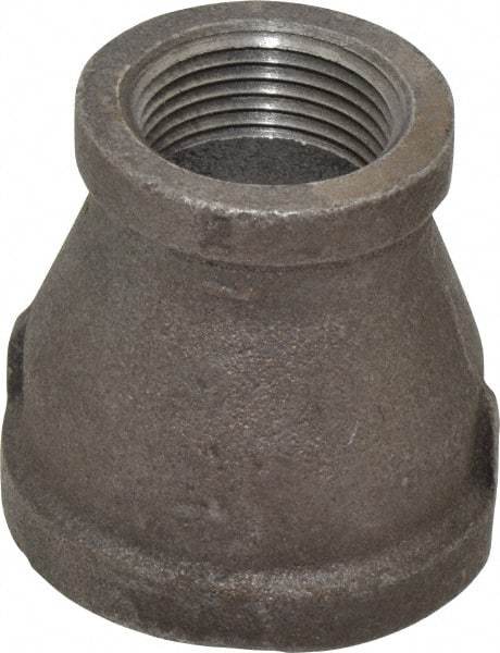 B&K Mueller - Size 1-1/2 x 1", Class 150, Malleable Iron Black Pipe Reducing Coupling - 150 psi, Threaded End Connection - Americas Industrial Supply