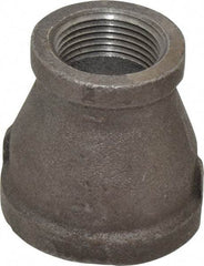 B&K Mueller - Size 1-1/2 x 1", Class 150, Malleable Iron Black Pipe Reducing Coupling - 150 psi, Threaded End Connection - Americas Industrial Supply