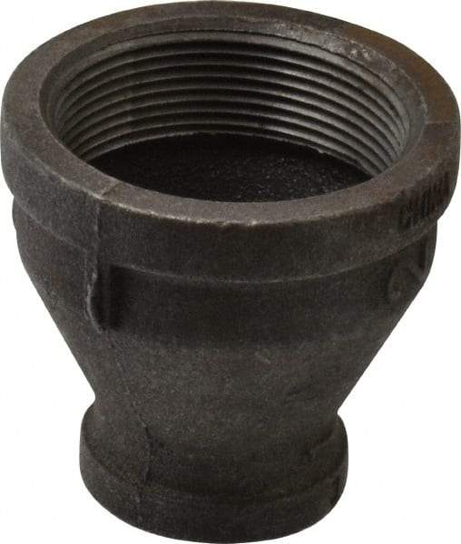 B&K Mueller - Size 2 x 1", Class 150, Malleable Iron Black Pipe Reducing Coupling - 150 psi, Threaded End Connection - Americas Industrial Supply