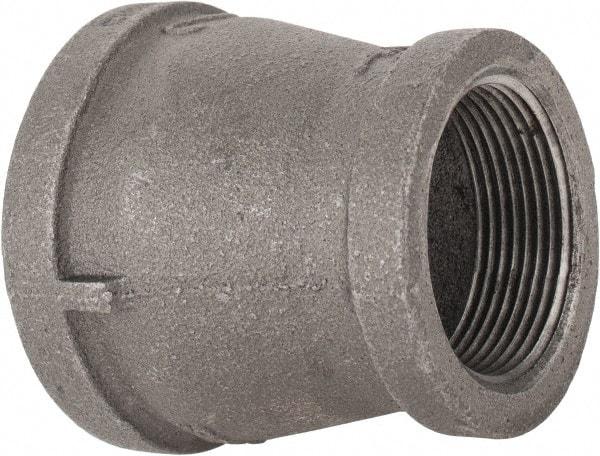 B&K Mueller - Size 2 x 1-1/2", Class 150, Malleable Iron Black Pipe Reducing Coupling - 150 psi, Threaded End Connection - Americas Industrial Supply