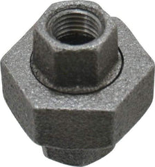 Value Collection - Size 1/4", Class 150, Malleable Iron Black Pipe Union - 150 psi, Threaded End Connection - Americas Industrial Supply