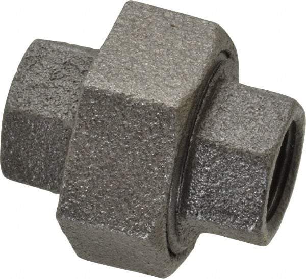 Value Collection - Size 3/8", Class 150, Malleable Iron Black Pipe Union - 150 psi, Threaded End Connection - Americas Industrial Supply