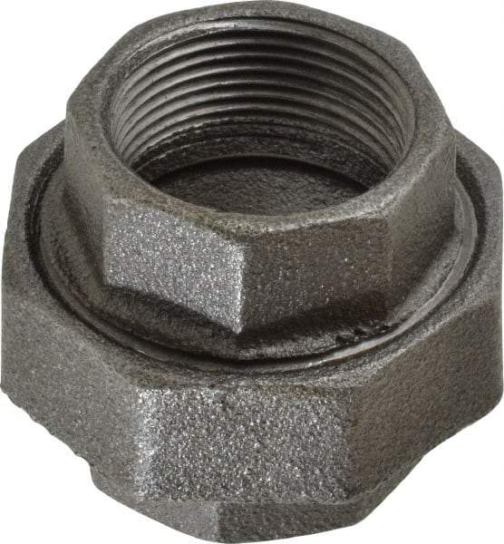 Value Collection - Size 1-1/4", Class 150, Malleable Iron Black Pipe Union - 150 psi, Threaded End Connection - Americas Industrial Supply