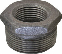 B&K Mueller - Size 1-1/2 x 1", Class 150, Malleable Iron Black Pipe Hex Bushing - 150 psi, Threaded End Connection - Americas Industrial Supply