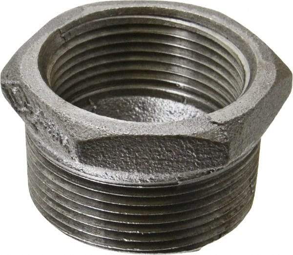 B&K Mueller - Size 1-1/2 x 1-1/4", Class 150, Malleable Iron Black Pipe Hex Bushing - 150 psi, Threaded End Connection - Americas Industrial Supply