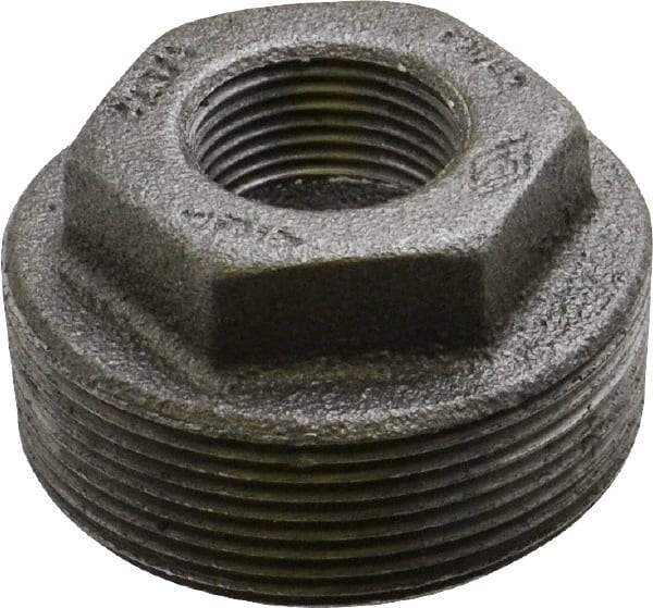 B&K Mueller - Size 2 x 3/4", Class 150, Malleable Iron Black Pipe Hex Bushing - 150 psi, Threaded End Connection - Americas Industrial Supply