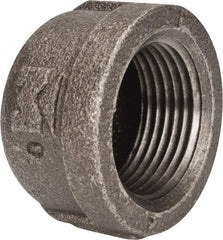B&K Mueller - Size 1", Class 150, Malleable Iron Black Pipe End Cap - 150 psi, Threaded End Connection - Americas Industrial Supply