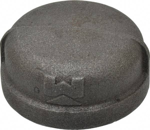 B&K Mueller - Size 2", Class 150, Malleable Iron Black Pipe End Cap - 150 psi, Threaded End Connection - Americas Industrial Supply