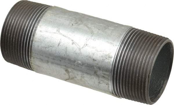B&K Mueller - Schedule 40, 1-1/2 x 4-1/2" Galvanized Pipe Nipple - Threaded Steel - Americas Industrial Supply