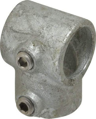 PRO-SAFE - 1" Pipe, Single Socket Tee, Malleable Iron Tee Pipe Rail Fitting - Galvanized Finish - Americas Industrial Supply