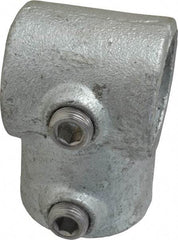 PRO-SAFE - 1-1/4" Pipe, Single Socket Tee, Malleable Iron Tee Pipe Rail Fitting - Galvanized Finish - Americas Industrial Supply