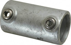 PRO-SAFE - 1-1/4" Pipe, Malleable Iron Straight Coupling Pipe Rail Fitting - Galvanized Finish - Americas Industrial Supply