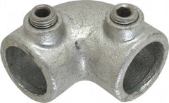 PRO-SAFE - 3/4" Pipe, 90° Elbow, Malleable Iron Elbow Pipe Rail Fitting - Galvanized Finish - Americas Industrial Supply