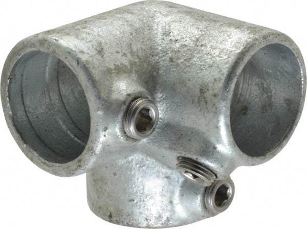 PRO-SAFE - 1" Pipe, 90° Side Outlet Elbow, Malleable Iron Elbow Pipe Rail Fitting - Galvanized Finish - Americas Industrial Supply