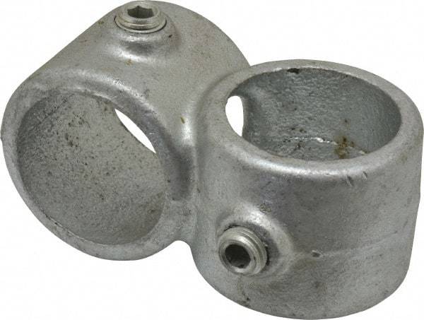 PRO-SAFE - 1-1/4" Pipe, Crossover, Malleable Iron Cross Pipe Rail Fitting - Galvanized Finish - Americas Industrial Supply