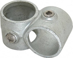 PRO-SAFE - 1-1/2" Pipe, Crossover, Malleable Iron Cross Pipe Rail Fitting - Galvanized Finish - Americas Industrial Supply