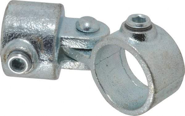 PRO-SAFE - 1-1/4" Pipe, Malleable Iron Swivel Socket Pipe Rail Fitting - Galvanized Finish - Americas Industrial Supply