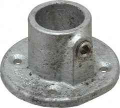 PRO-SAFE - 1" Pipe, Medium Flange, Malleable Iron Flange Pipe Rail Fitting - Galvanized Finish - Americas Industrial Supply