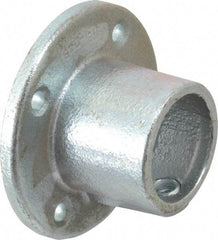 PRO-SAFE - 1-1/2" Pipe, Medium Flange, Malleable Iron Flange Pipe Rail Fitting - Galvanized Finish - Americas Industrial Supply