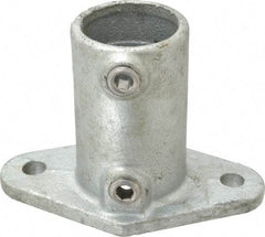 PRO-SAFE - 1-1/2" Pipe, Railing Flange, Malleable Iron Flange Pipe Rail Fitting - Galvanized Finish - Americas Industrial Supply