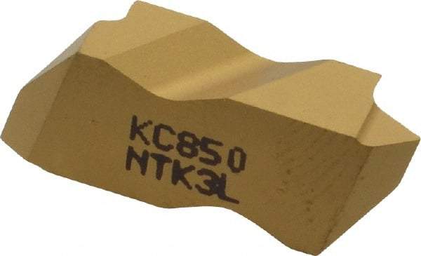 Kennametal - NTK3 Grade KC850, Internal/External Partial Profile 60° Threading Insert - 0.6 to 2.5mm & 10 to 44 TPI Ext Pitch, 10 to 2.5mm & 9 to 24 TPI Int Pitch, Left Hand Insert, TiC/TiCN/TiN Finish, Carbide - Americas Industrial Supply