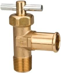 Parker - Hose I.D. x MNPTF with Pin Handle End Connection Brass Truck Valve - 2.47" OAL, 5/8 x 3/8" Pipe - Americas Industrial Supply