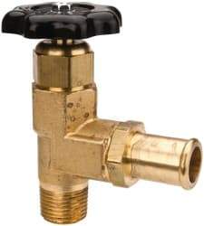 Parker - Hose I.D. x MNPTF End Connection Brass Truck Valve - 3.73" OAL, 3/4 x 1/2" Pipe - Americas Industrial Supply