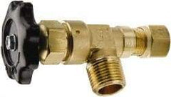 Parker - MNPTF x Tube (NTA) End Connection Brass Truck Valve - 3.58" OAL, 1/2" Pipe - Americas Industrial Supply