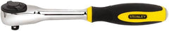 Stanley - 3/8" Drive Pear Head Ratchet - Chrome Finish, 9" OAL, 60 Gear Teeth, Rotator Head - Americas Industrial Supply