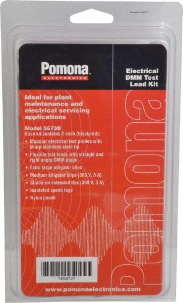 Pomona - Electrical Test Equipment Leads Set - Use with AmProbes Multimeters, Fluke Multimeters, H.P. Multimeters, Tektronix Multimeters, Wavetek Digital Multimeters - Americas Industrial Supply