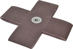 Made in USA - 80 Grit, Medium Grade, Aluminum Oxide Cross Pad - 6" Long x 2" Wide x 2" Thick, Cloth Backed, X Backing Weight, 10 Ply, 7,500 Max RPM - Americas Industrial Supply
