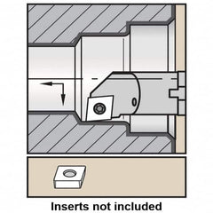 Kennametal - 32mm Min Bore Diam, 300mm OAL, 63/64" Shank Diam, A-SCLC Indexable Boring Bar - CC.. Insert, Screw Holding Method - Americas Industrial Supply