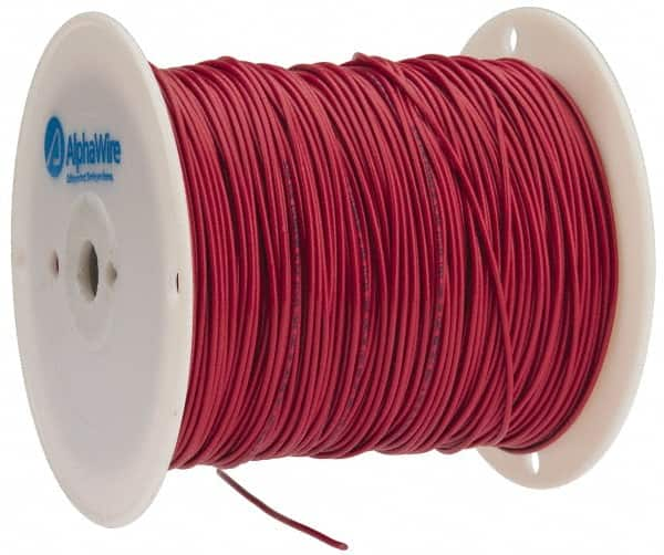 Alpha Wire - 16 AWG, 26 Strand, 305 m OAL, Tinned Copper Hook Up Wire - Red PVC Jacket, 0.092" Diam - Americas Industrial Supply