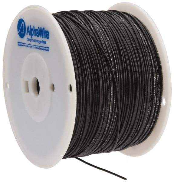 Alpha Wire - 16 AWG, 1 Strand, 305 m OAL, Tinned Copper Hook Up Wire - Black PVC Jacket, 0.083" Diam - Americas Industrial Supply