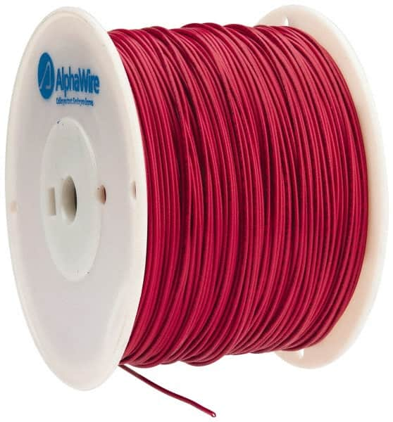 Alpha Wire - 16 AWG, 1 Strand, 305 m OAL, Tinned Copper Hook Up Wire - Red PVC Jacket, 0.083" Diam - Americas Industrial Supply