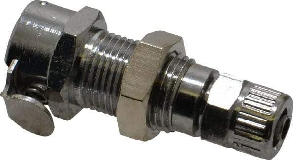 CPC Colder Products - 1/4" Outside Diam, Chrome Plated Brass Push-to-Connect Female Connector - 250 Max psi, Buna Nitrile O-Ring - Americas Industrial Supply