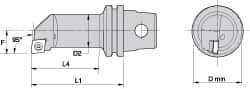 Kennametal - Right Hand Cut, 16mm Min Bore Diam, Size KM32 Steel Modular Boring Cutting Unit Head - 1.6535" Max Bore Depth, Through Coolant, Compatible with CP.. - Americas Industrial Supply