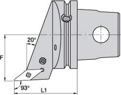 Kennametal - Left Hand Cut, Size KM63, VB.. Insert Compatiblity, Internal Modular Turning & Profiling Cutting Unit Head - 43mm Ctr to Cutting Edge, 60mm Head Length, Through Coolant, Series Screw-On - Americas Industrial Supply