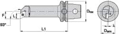Kennametal - Left Hand Cut, Size KM63, DC.. Insert Compatiblity, Internal Modular Turning & Profiling Cutting Unit Head - 22mm Ctr to Cutting Edge, 140mm Head Length, Through Coolant, Series Screw-On - Americas Industrial Supply
