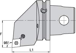 Kennametal - Right Hand Cut, Size KM63, CN.. Insert Compatiblity, Internal Modular Turning & Profiling Cutting Unit Head - 43mm Ctr to Cutting Edge, 60mm Head Length, Through Coolant, Series Kenlever - Americas Industrial Supply