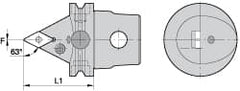 Kennametal - Right Hand Cut, Size KM63, DN.. Insert Compatiblity, External Modular Turning & Profiling Cutting Unit Head - 60mm Head Length, Through Coolant, Series Kenlever - Americas Industrial Supply