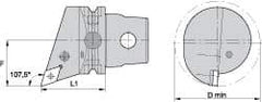 Kennametal - Left Hand Cut, Size KM63, DN.. Insert Compatiblity, Internal Modular Turning & Profiling Cutting Unit Head - 43mm Ctr to Cutting Edge, 60mm Head Length, Through Coolant, Series Kenlever - Americas Industrial Supply