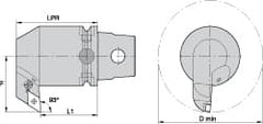 Kennametal - Right Hand Cut, Size KM63, DN.. Insert Compatiblity, Internal Modular Turning & Profiling Cutting Unit Head - 59mm Ctr to Cutting Edge, 95mm Head Length, Through Coolant, Series Kenlever - Americas Industrial Supply