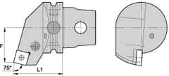 Kennametal - Left Hand Cut, Size KM63, SN.. Insert Compatiblity, External Modular Turning & Profiling Cutting Unit Head - 27mm Ctr to Cutting Edge, 60mm Head Length, Through Coolant, Series Kenlever - Americas Industrial Supply
