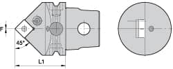 Kennametal - Neutral Cut, Size KM63, SN.. Insert Compatiblity, External Modular Turning & Profiling Cutting Unit Head - 60mm Head Length, Through Coolant, Series Kenlever - Americas Industrial Supply