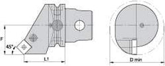 Kennametal - Left Hand Cut, Size KM63, SN.. Insert Compatiblity, Internal Modular Turning & Profiling Cutting Unit Head - 43mm Ctr to Cutting Edge, 72mm Head Length, Through Coolant, Series Kenlever - Americas Industrial Supply