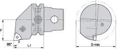 Kennametal - Right Hand Cut, Size KM63, WN.. Insert Compatiblity, Internal Modular Turning & Profiling Cutting Unit Head - 43mm Ctr to Cutting Edge, 60mm Head Length, Through Coolant, Series Kenlever - Americas Industrial Supply