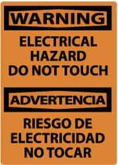 NMC - "Warning - Electrical Hazard - Do Not Touch", 14" Long x 10" Wide, Pressure-Sensitive Vinyl Safety Sign - Rectangle, 0.004" Thick, Use for Accident Prevention - Americas Industrial Supply